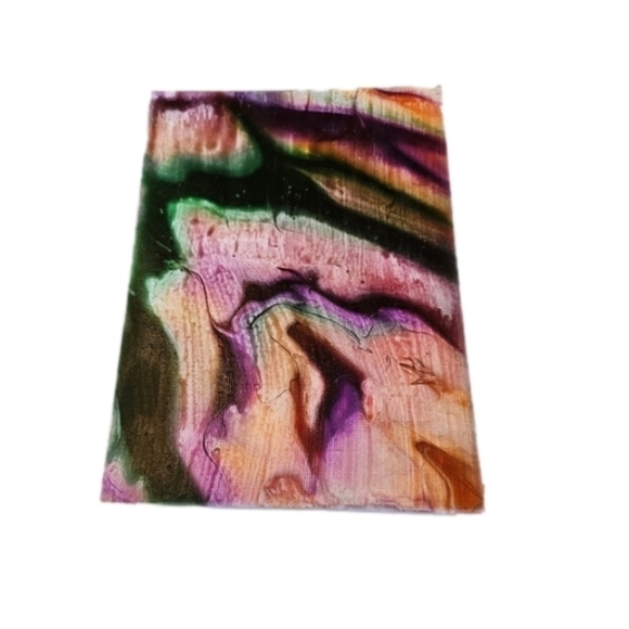 Hand Crafted acrylic pour fluid artwork abstract painting wall decor Upcycled - Picture 1 of 17